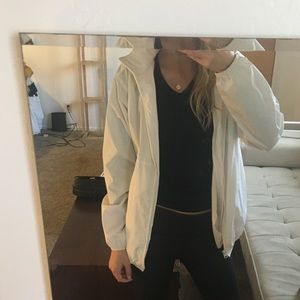 White windbreaker